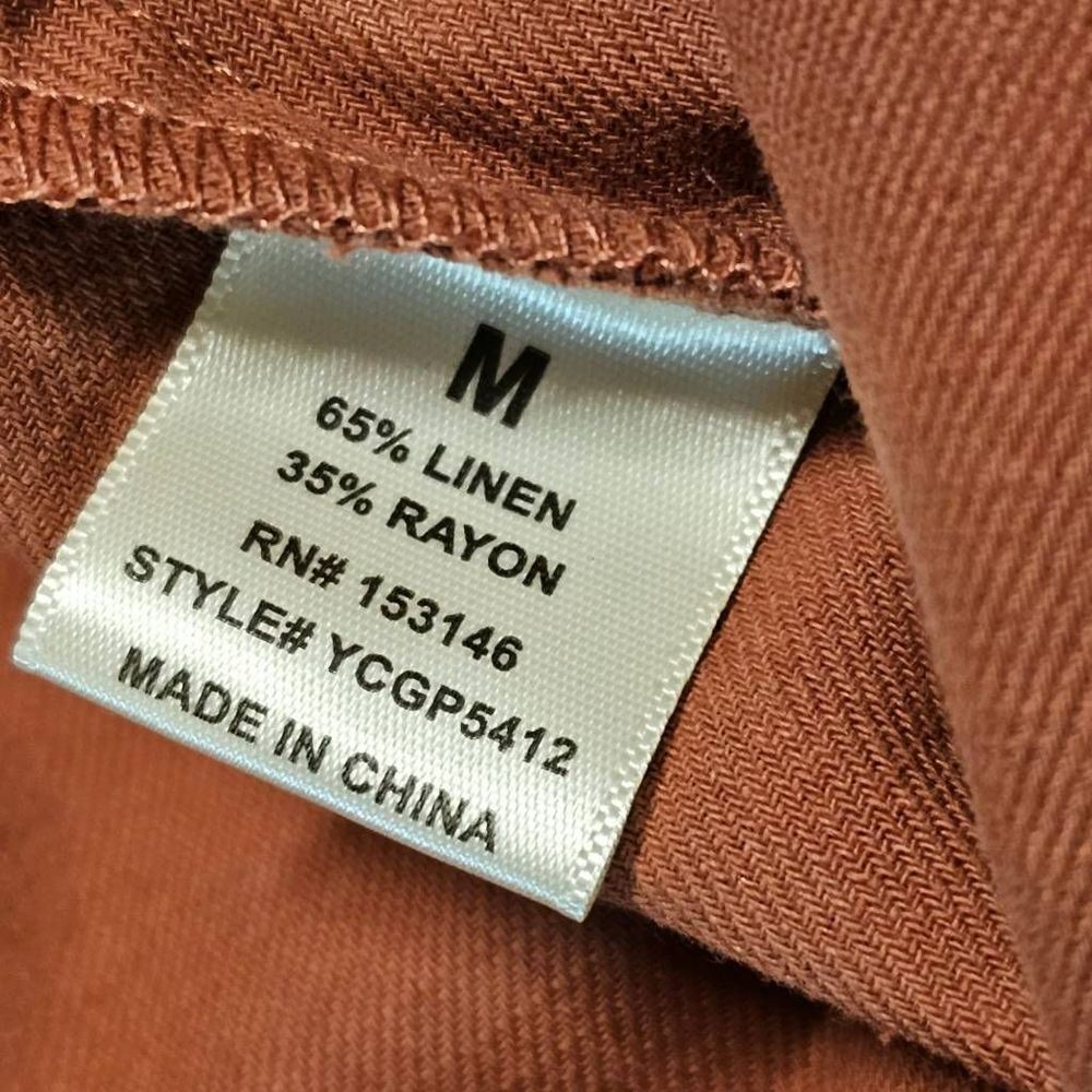 New With Tags Good Luck Gem Linen Blend High Rise Cargo Pants Women's Medium Rus - Picture 7 of 8